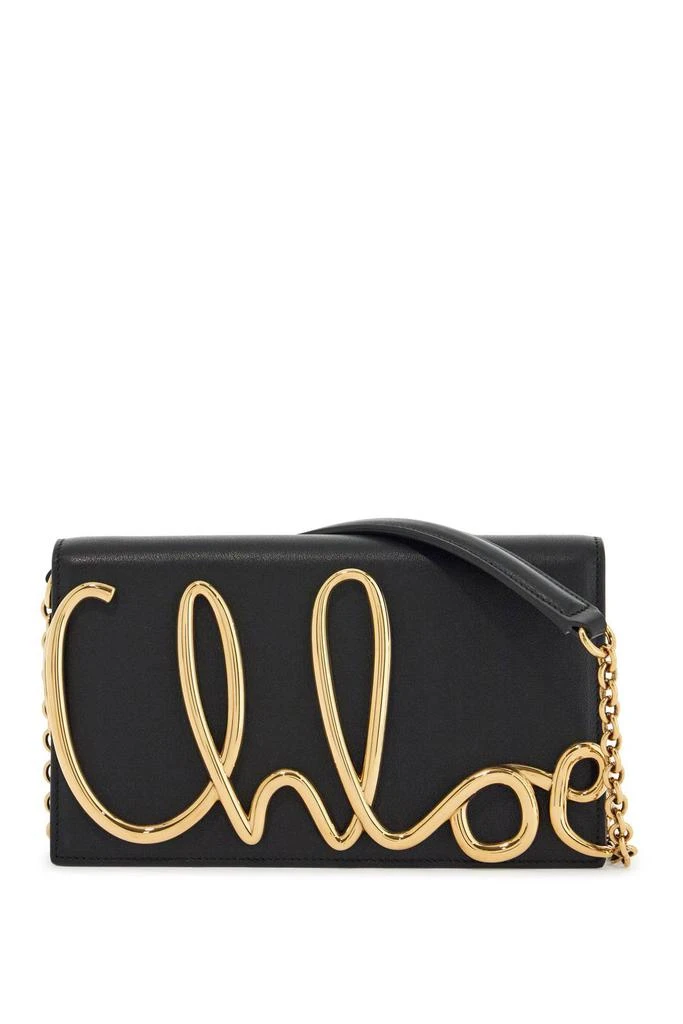 Chloé black leather bag with chain shoulder strap 1