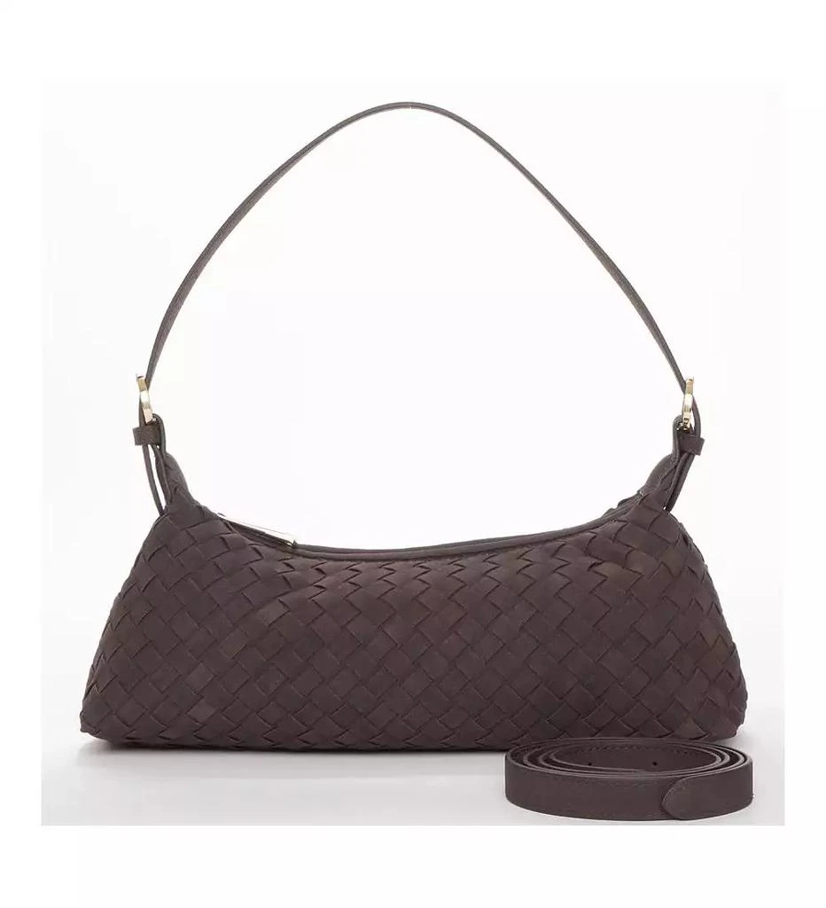 SUSU Woven Suede Baguette Bag with Crossbody Strap 5