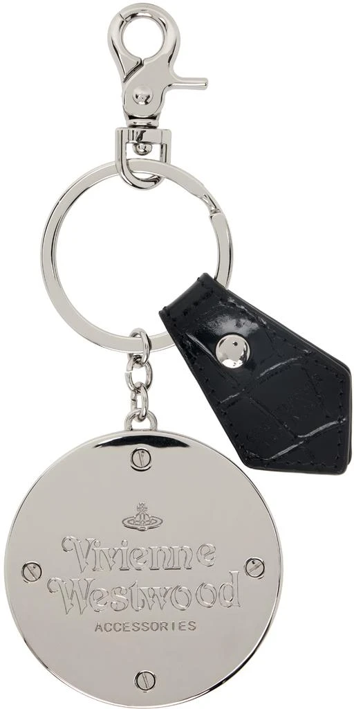Vivienne Westwood Silver & Black Thin Line Orb Keychain 2