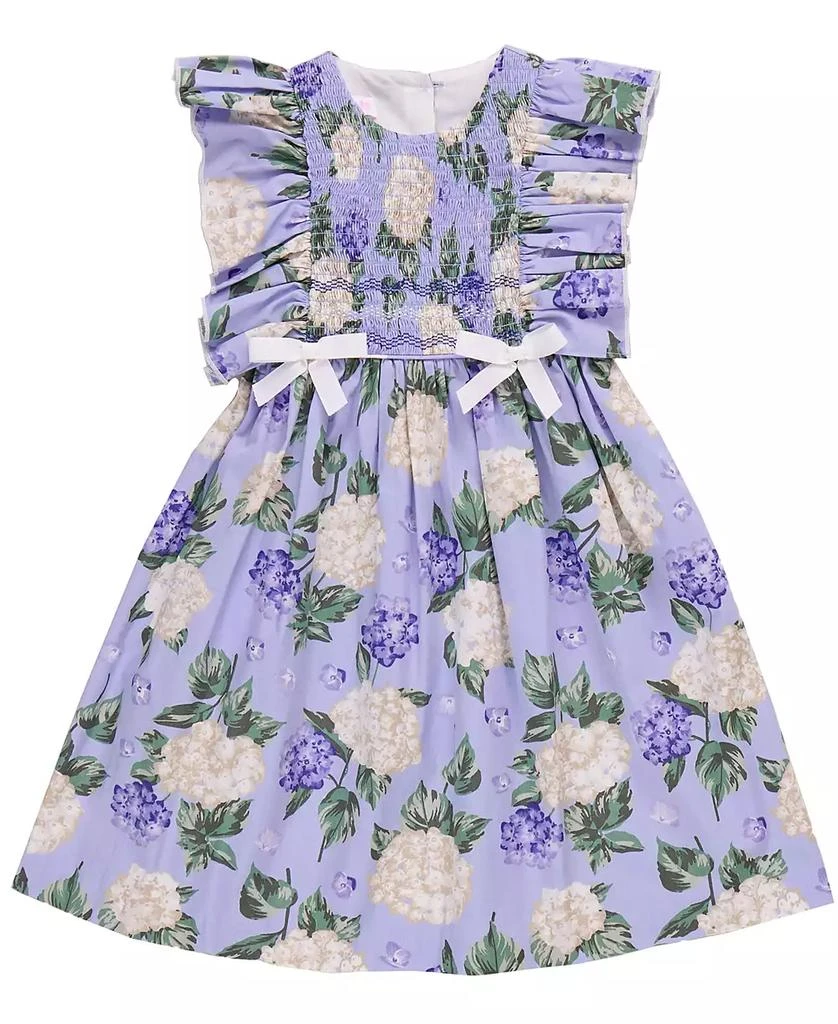 Bonnie Jean Toddler and Little Girls Hydrangea Print Smocked Dress 3