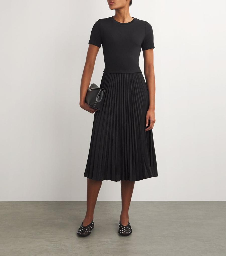 Claudie Pierlot Cotton-Blend Pleated Dress