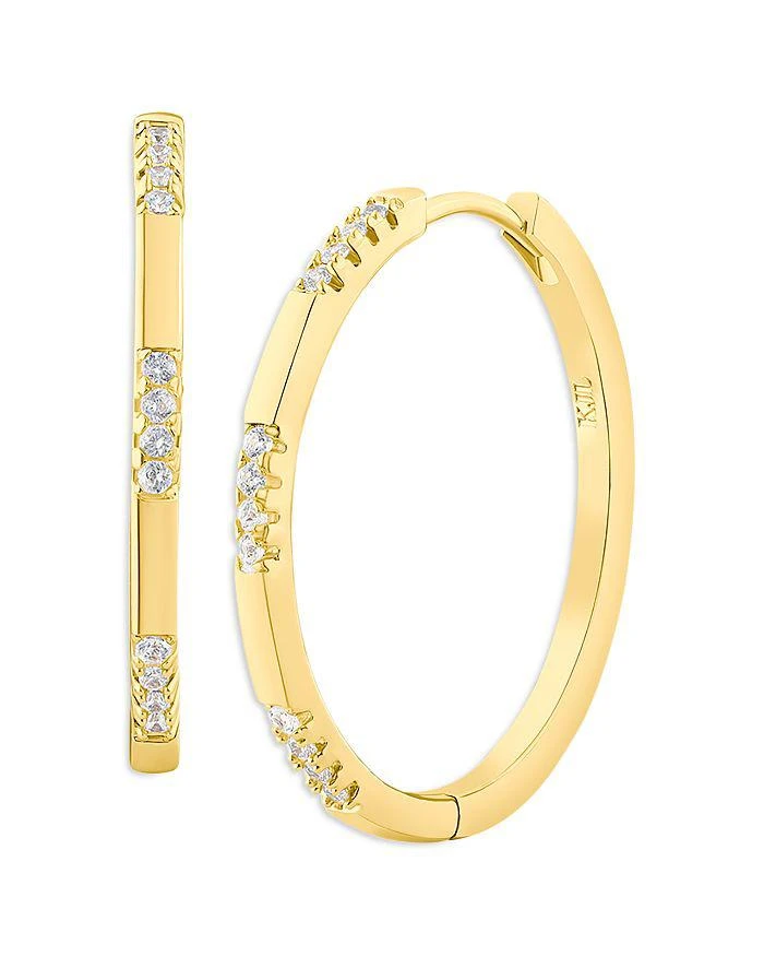 Kenneth Jay Lane Pavé Station Oval Hoop Earrings
