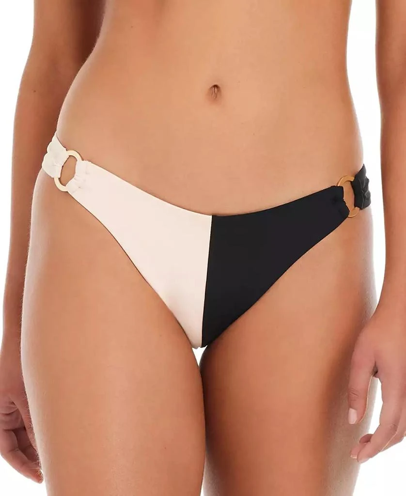 Red Carter Women's Two-Tone O-Ring Bikini Bottom 1