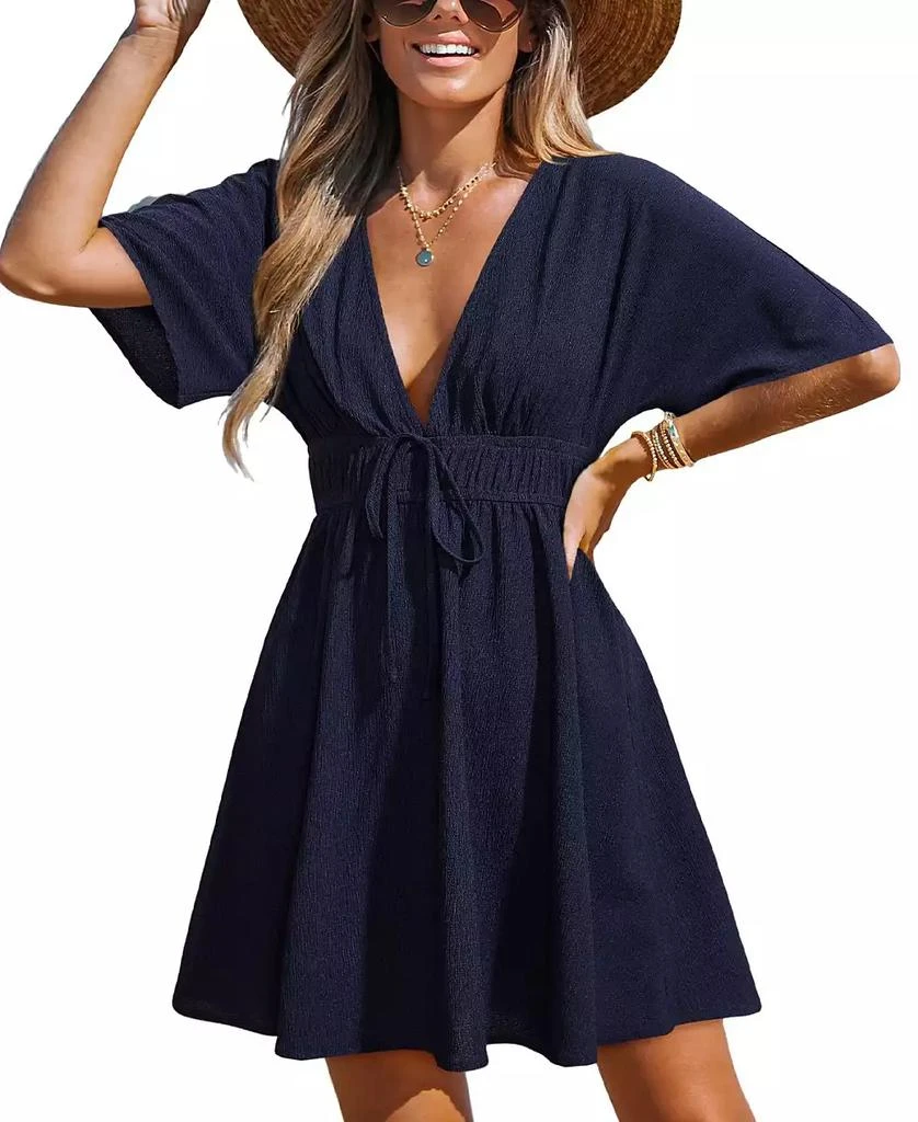 Cupshe Women
s Andros Cover-Up Mini Beach Dress