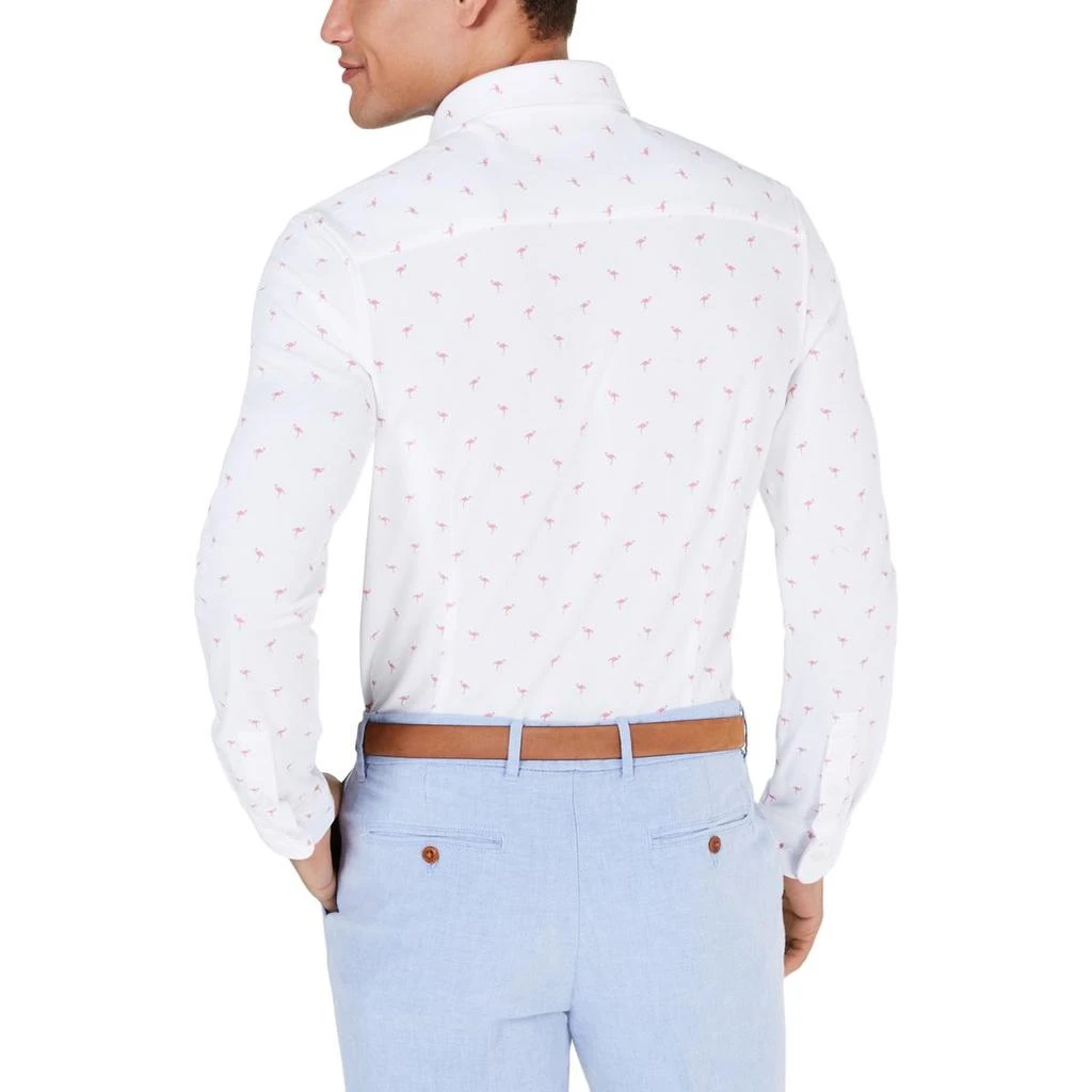 Bar III Flamingo Mens Print Slim Fit Button-Down Shirt 2