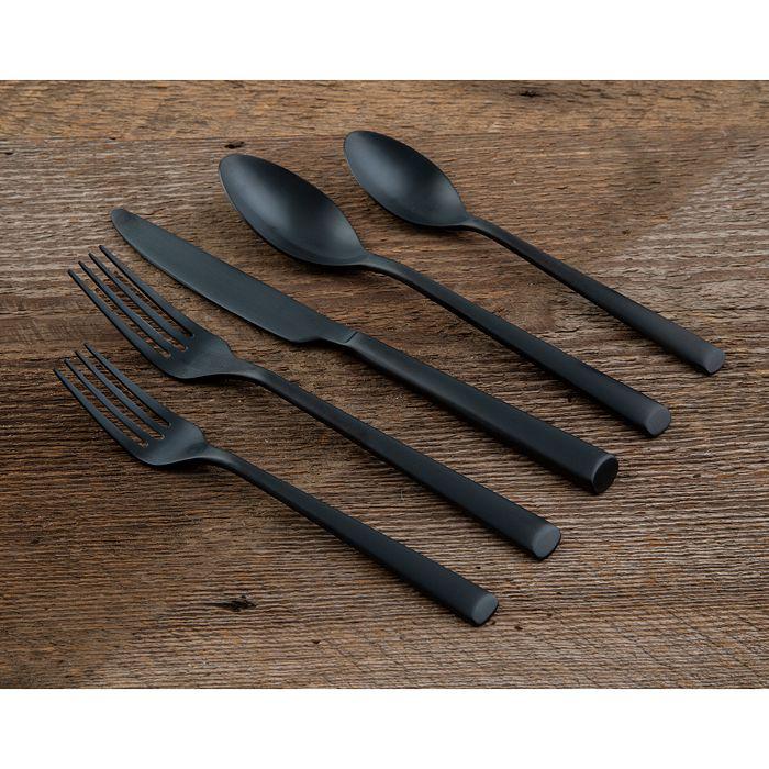 Cambridge Gilda Black Satin 20-Piece Flatware Set, Service for 4