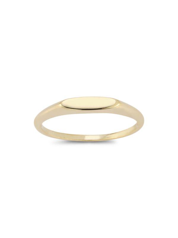 Saks Fifth Avenue 14K Yellow Gold Bar Signet Ring