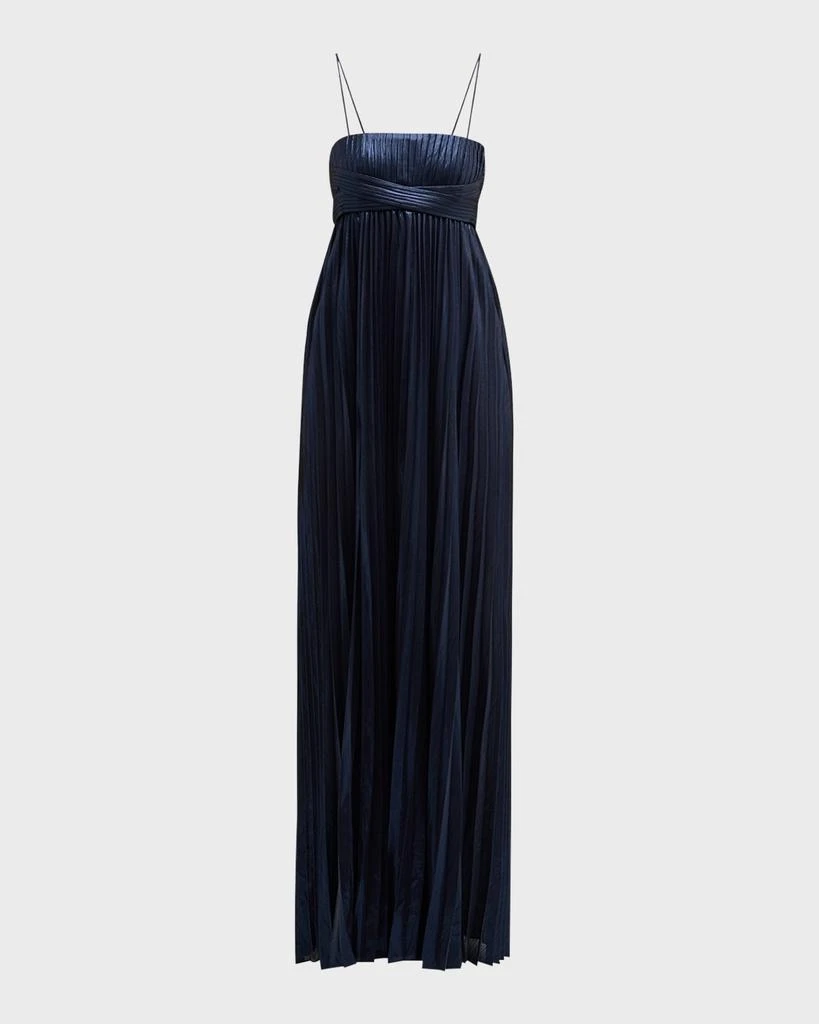 retrofête Zinnia Pleated Metallic Empire Gown 1