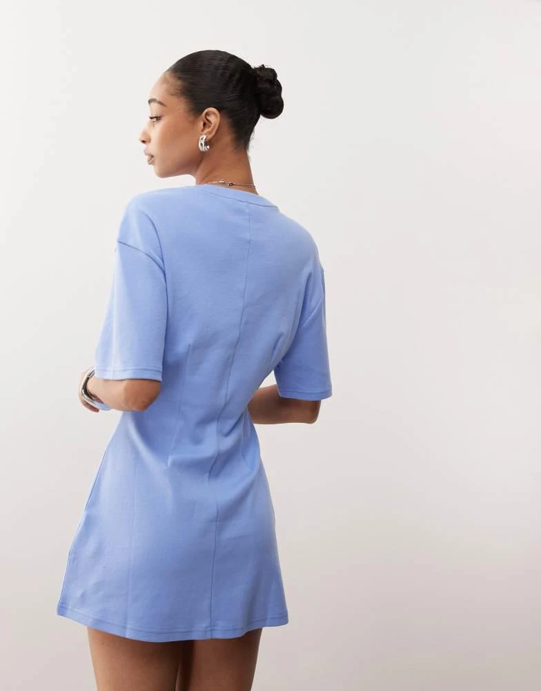 Monki t-shirt dress with cinched waist in blue