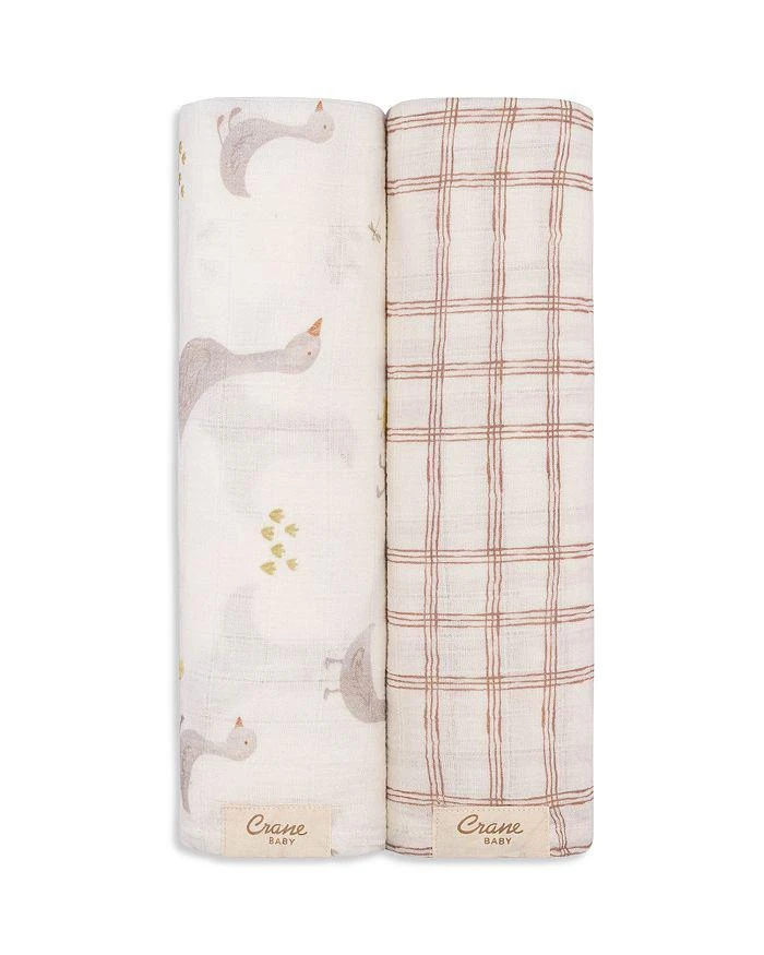 Crane Baby Swaddle Set, 2 Pack