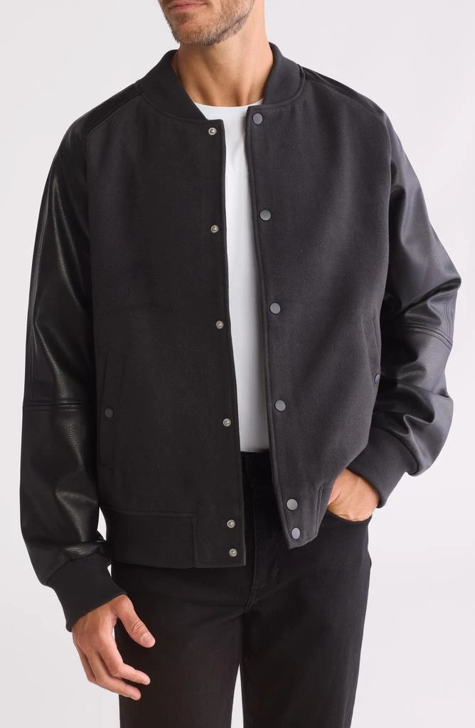 Slate & Stone Faux Wool & Faux Leather Varsity Jacket 3