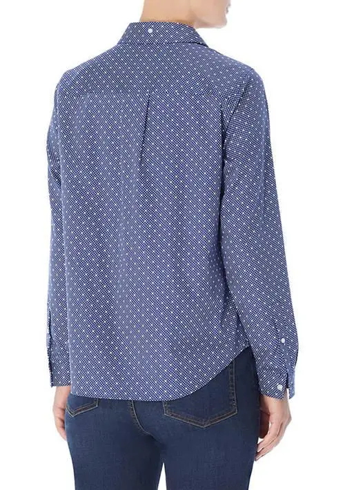 JONES NEW YORK Easy Care Print Y-Neck Shirt 2