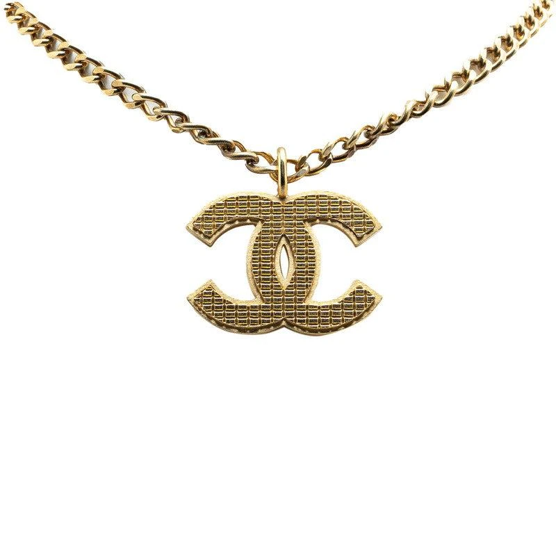 Chanel Vintage Coco Mark Necklace Gold 1