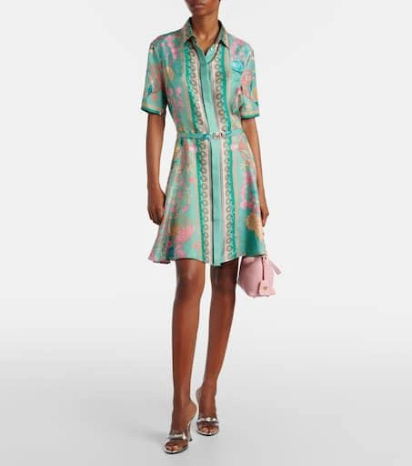 Versace Underwater Barocco silk twill shirt dress 2