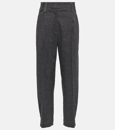 Brunello Cucinelli Mid-rise wool-blend pants 1