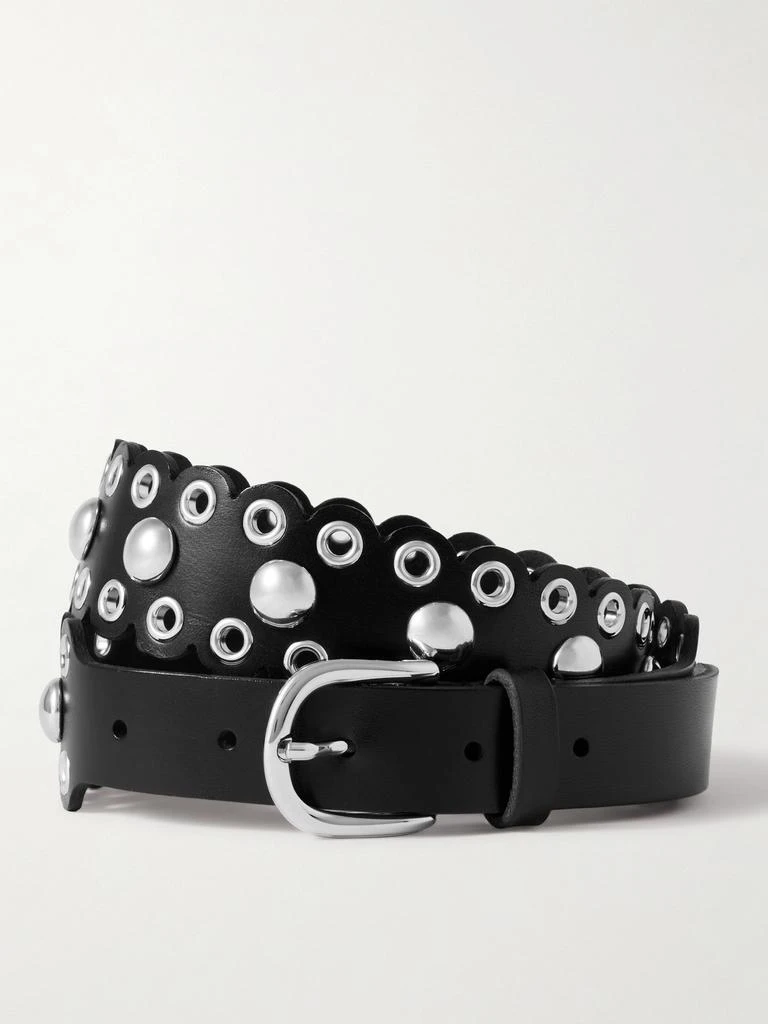 Isabel Marant Zalla Studded Scalloped Leather Belt