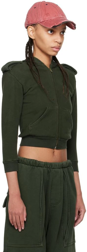 GREG ROSS Khaki Shrunken Military Hoodie 2