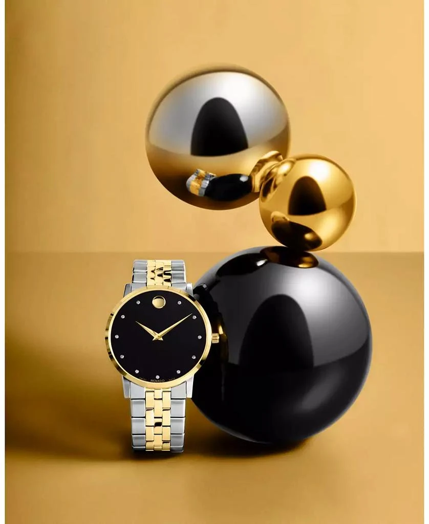 Movado Men's Swiss Museum Classic Diamond-Accent Two-Tone PVD Stainless Steel Bracelet Watch 40mm 9