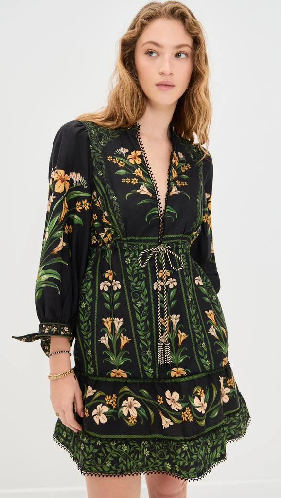 Farm Rio Flowers Arch Black Mini Dress 1