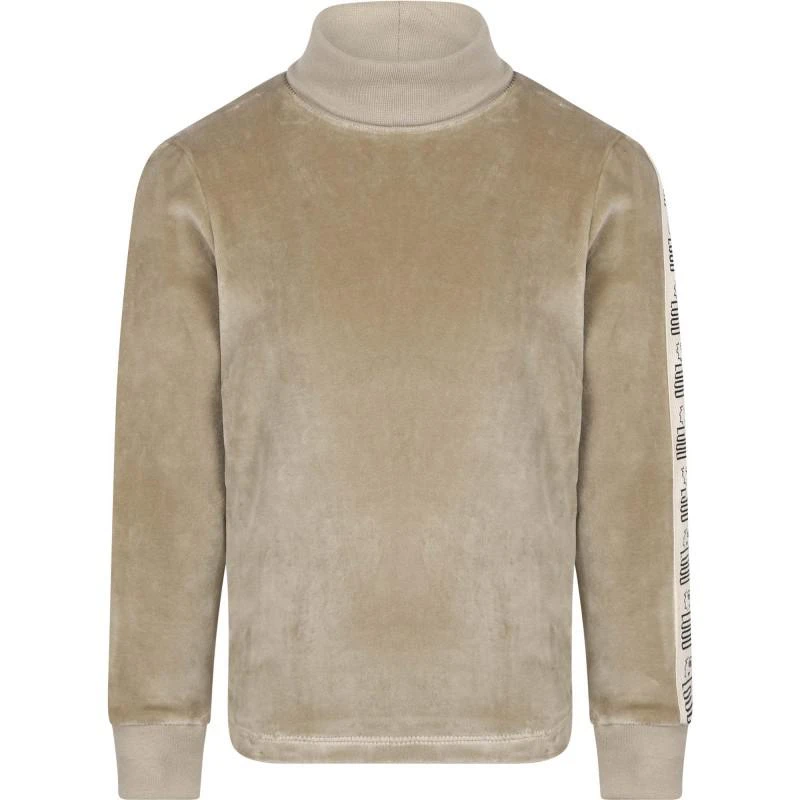 Loud Apparel Electronic taupe t shirt slim fit with thumb holes and loud tape on the sleeves 1