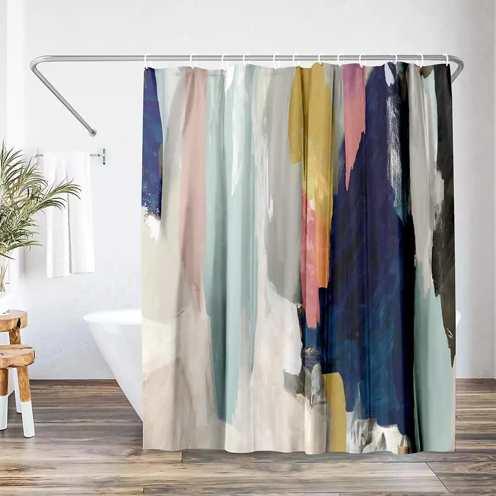 Americanflat 71x74 Abstract Shower Curtain - Somber by PI Creative Art
