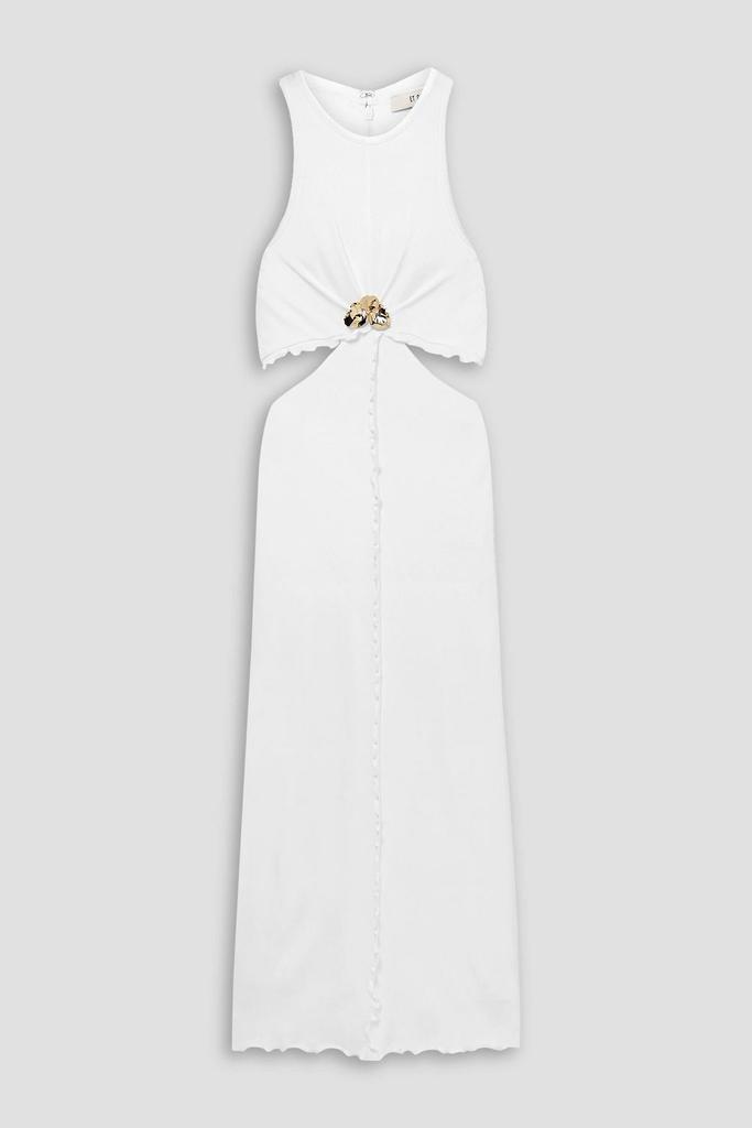 ET OCHS Laela embellished cutout stretch-satin jersey midi dress