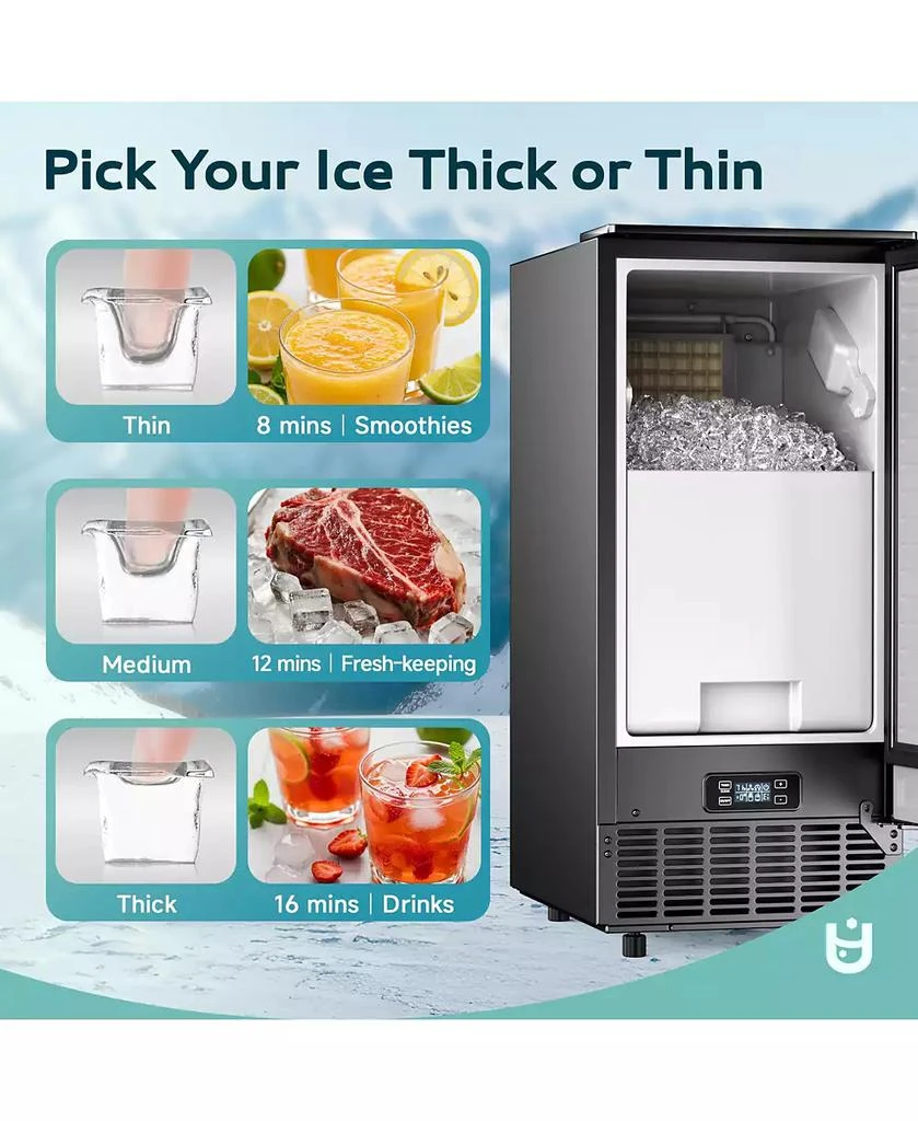 Euhomy 80-lb Ice Per day Black Freestanding Cubed Ice Maker with LCD Control and Reversible Door 3