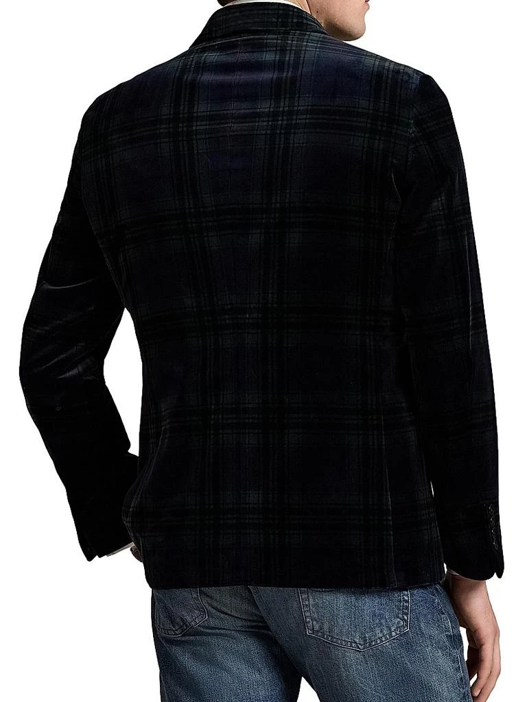 Ralph Lauren Double-Breasted Velvet Plaid Polo Jacket 4