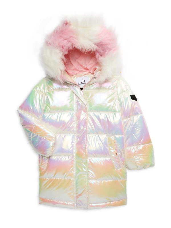 Sam Edelman Little Girl's & Girl's Faux Fur Trim Hooded Puffer Jacket 1
