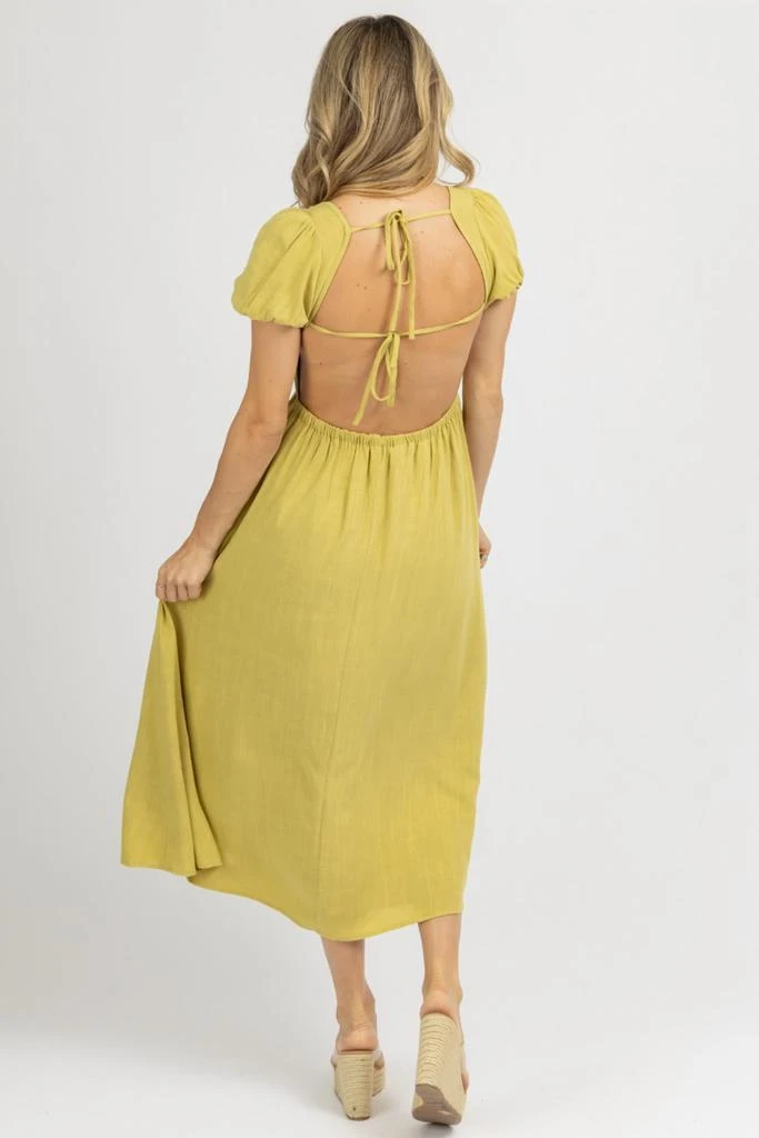 knee length dresses for ladies Cap Sleeve Boatneck Open Back Midi Dress S main image 0