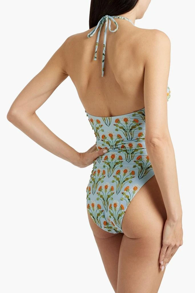 Agua by Agua Bendita Sandalo floral-print embroidered halterneck swimsuit 3