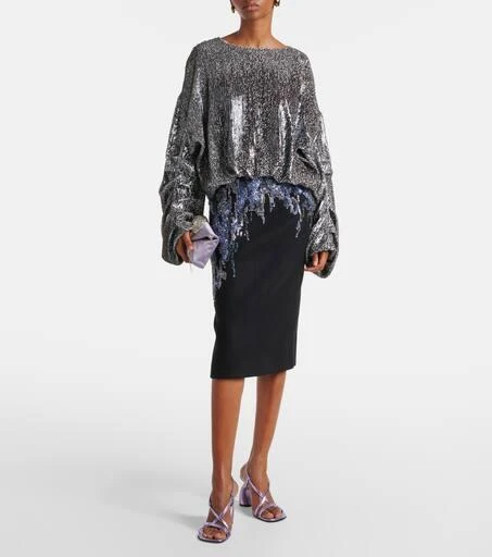 Dries Van Noten Metallic leather sandals 3