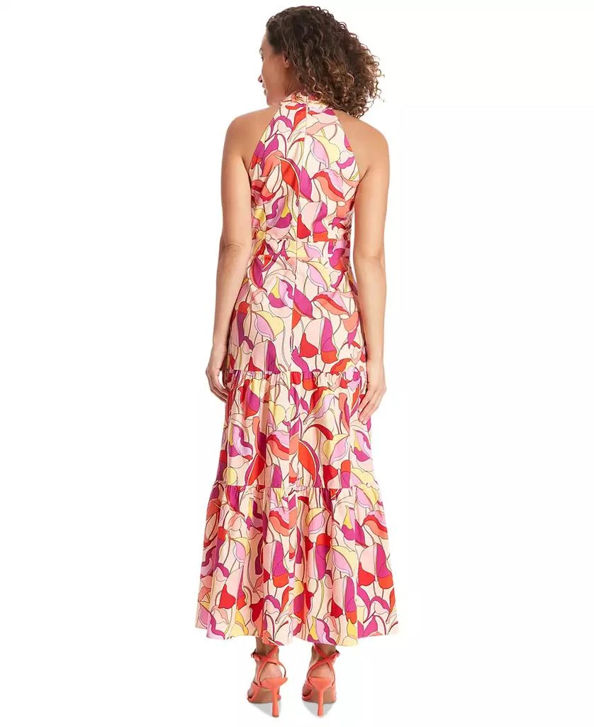 London Times Petite Twist-Front Halter Maxi Dress 3
