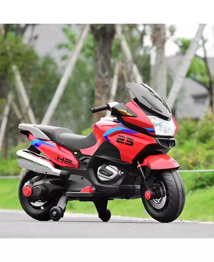 Costway 12V Kids Ride On Motorcycle Electric Motor Bike w/ Training Wheels 
Light 5