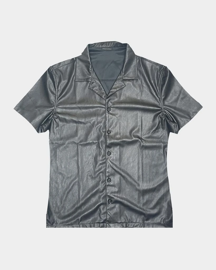 MONFRÈRE Men's Bond Faux-Leather Camp Shirt 1
