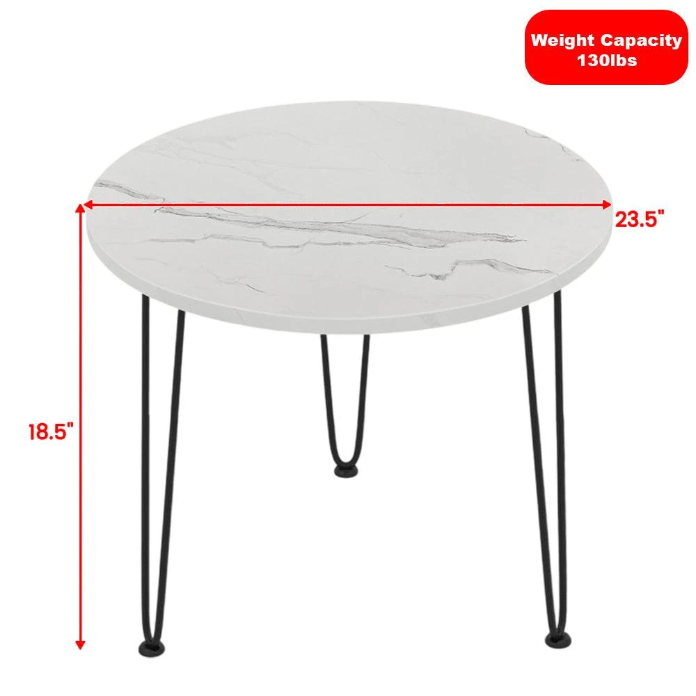 Hivvago Contemporary Round Center Table with Reinforced Thick Top and Durable Metal Tripod Legs 3