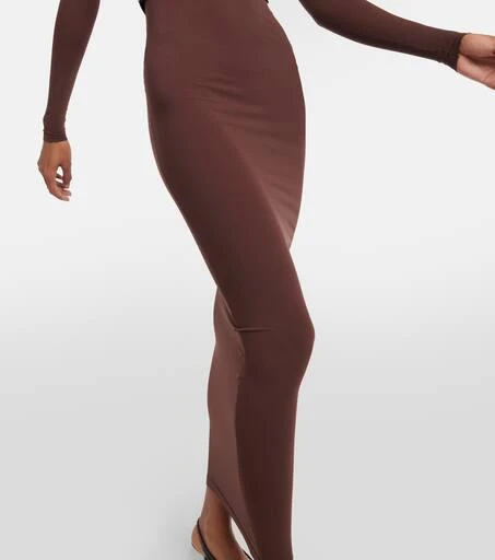 Alaïa Belted jersey turtleneck maxi dress 5