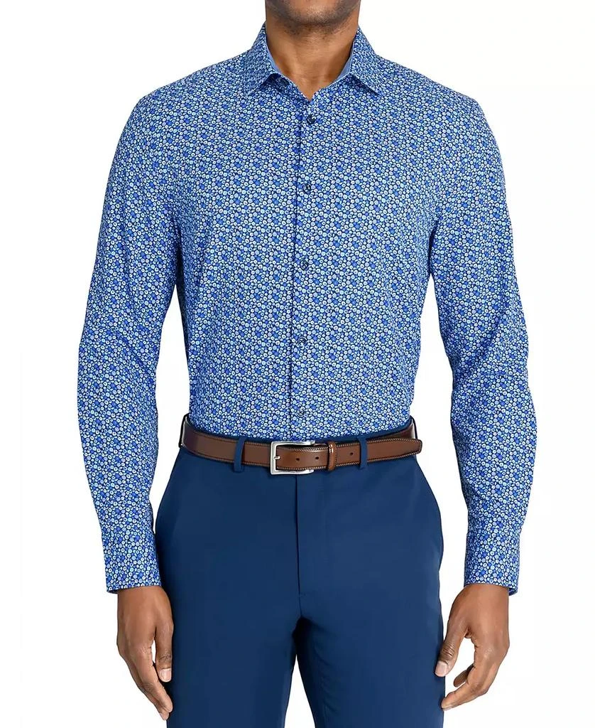 ConStruct Men’s Recycled Slim Fit Floral 4-Way Stretch Performance Dress Shirt 1