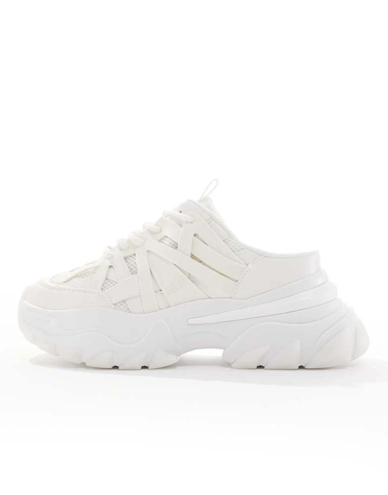 ASOS ASOS DESIGN chunky mule trainers in white 2