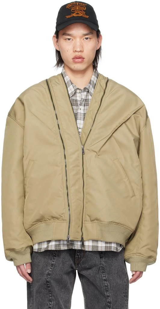 Y/Project Beige Double Zip Bomber Jacket 1