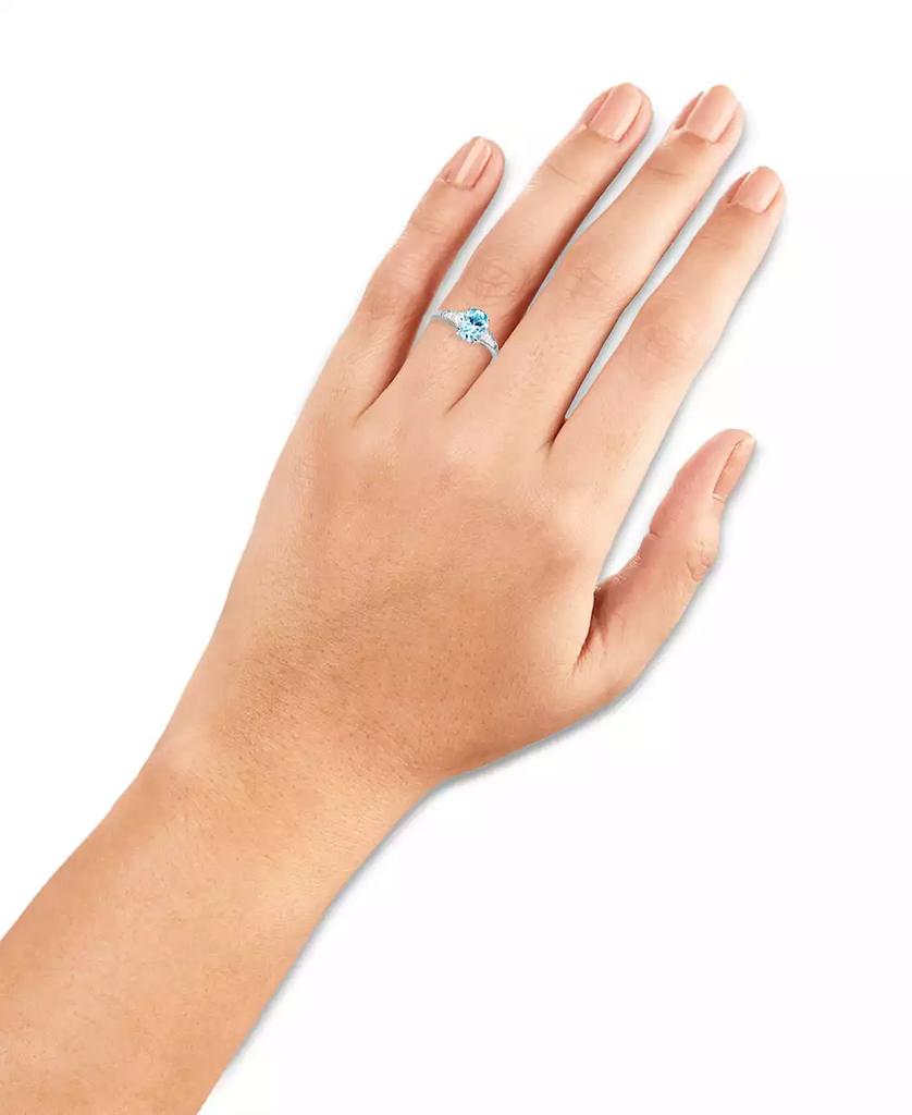 Giani Bernini Cubic Zirconia Aqua Oval & White Baguette Ring in Sterling Silver, Created for Macy's