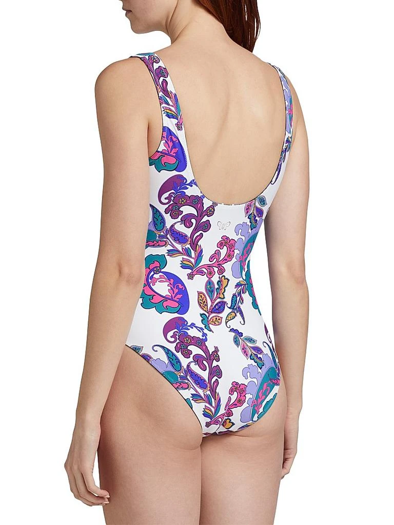 Johnny Was Paisley Reversible Square Neck One-Piece Swimsuit 4