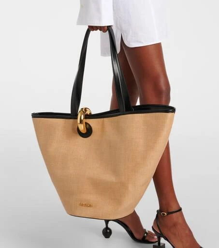 Jacquemus Le Bambola leather-trimmed basket bag 6