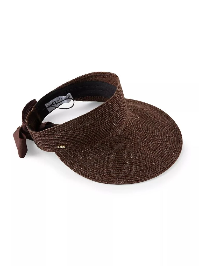 Eugenia Kim Ricky Straw Self-Tie Visor 1