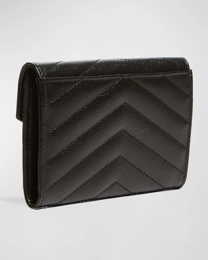 Yves Saint Laurent YSL Monogram Small Flap Wallet in Grained Leather 4