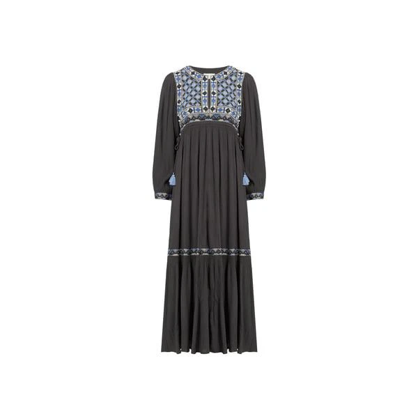 Louise Misha Embroidered maxi dress 1