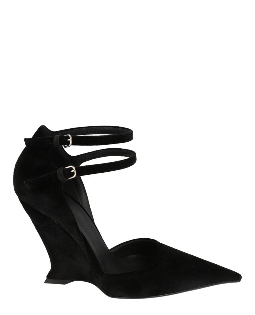 Salvatore Ferragamo Vidya X5 Velvet Wedge Pumps