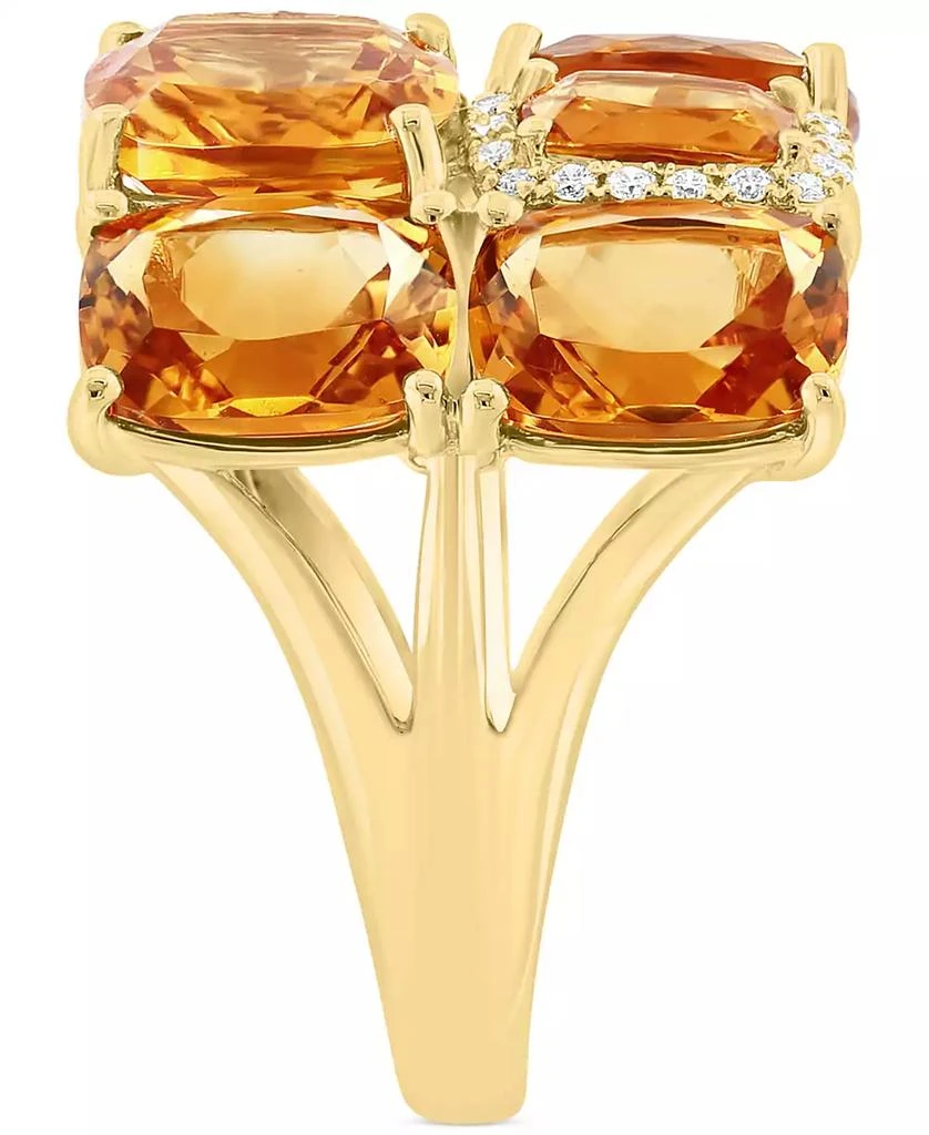 Effy EFFY® Citrine (11-3/8 ct. t.w.) 
Diamond (1/6 ct. t.w.) Halo Cluster Ring in 14k Gold 2