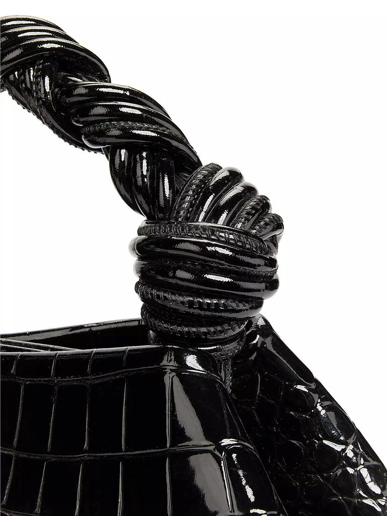 Ganni Small Bou Crocodile-Embossed Top Handle Bag 6
