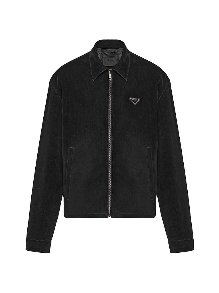 Prada Prada Logo Patch Zip-Up Jacket - Jackets - Free
